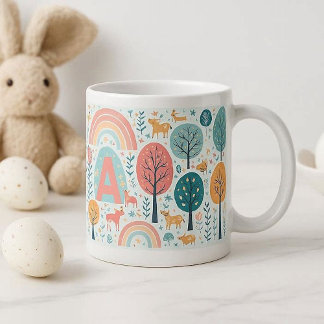 Launische Waldbaum-Oster-Frühlings-Regenbogen-Kuns Jumbo-Tasse