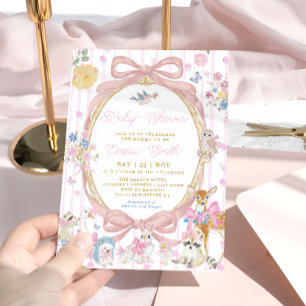 Launische Waldtiere Mädchen Baby Shower Einladung