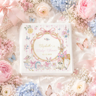Launische Waldtiere Mädchen Baby Shower Serviette