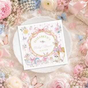 Launische Waldtiere Mädchen Baby Shower Serviette