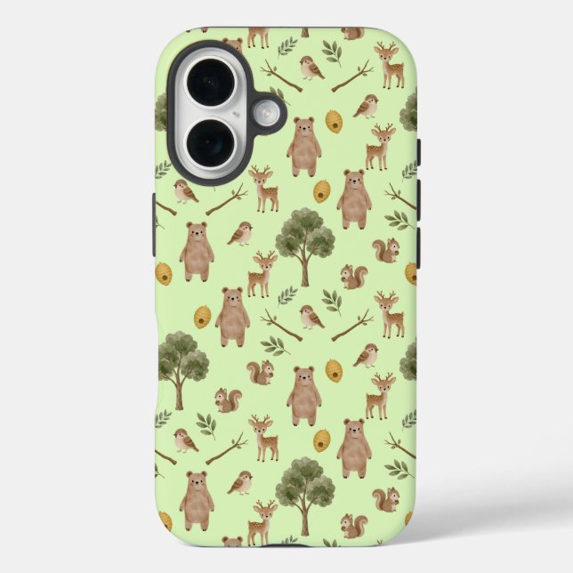 Launische Waldtiere Wasserfarbenmuster Case-Mate iPhone Hülle (Rückseite)