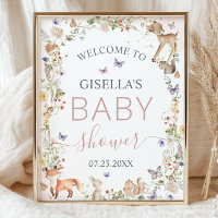 Launische Waldtiere Wildblumen-Baby-Party