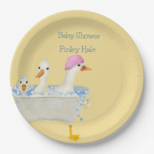 Launische Wasserfarben-Enten im Badewanne-Baby-Tau