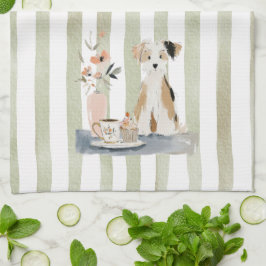 Launische Wasserfarben-Teestunde-Hund-Küchentücher Geschirrtuch