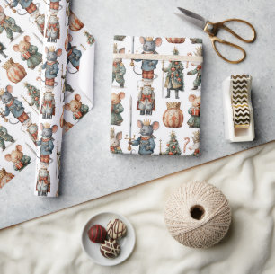 Launische Weihnachts-Nussknacker-Mäuse Geschenkpapier