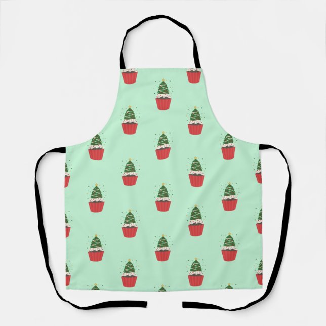Launische Weihnachtsbaum-Cupcake-Schürze Schürze (Vorderseite)