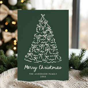 Launische Weihnachtsbaum-Schleifen Fichten Grün Ni Feiertagskarte