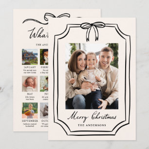 Launische Weihnachtsfoto-Karte 'Black Bow Jahr im Feiertagskarte