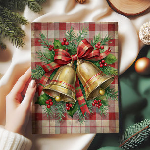 Launische Weihnachtsglocken Dekorationspapier rot Seidenpapier