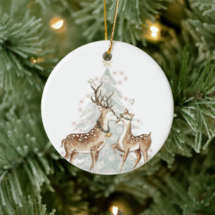 Launische Weihnachtshirsche-Ornament Keramik Ornament