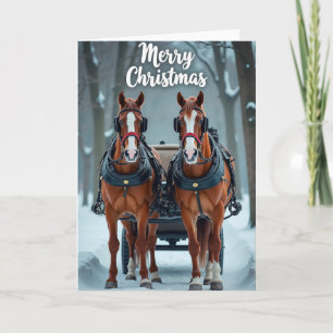 Launische Weihnachtskarte mit Pferd Karte