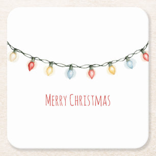 Launische Weihnachtslichter Rechteckiger Pappuntersetzer