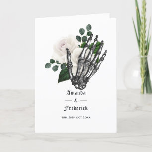 Launische weiße florale gotische Hochzeit Programm