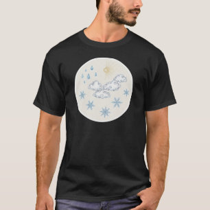 Launische Wetter-Symbole – Sonne Wolken Regen und T-Shirt