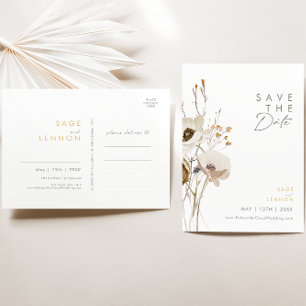 Launische Wildblumen Ankündigungskarte zur Hochzei Einladungspostkarte