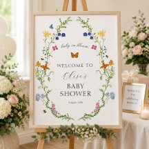 Launische Wildblumen-Baby-in-Blüte- Shower Begrüßu
