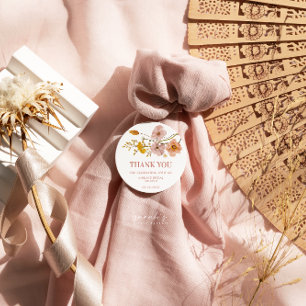 Launische Wildblumen, Boheme-Blumen Runder Aufkleber