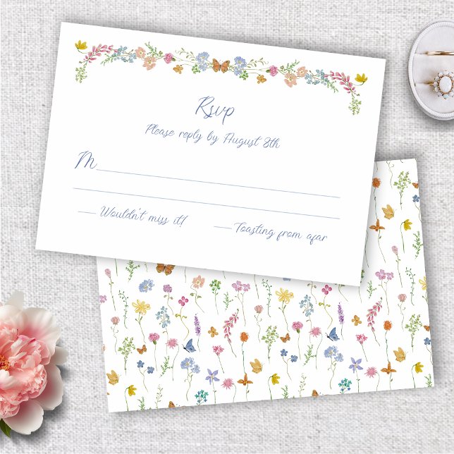 Launische Wildblumen RSVP Karte (Whimsical Wildflowers RSVP Card
)