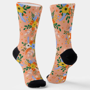 Launische Winterblumen-Rosa-Weihnachten Socken