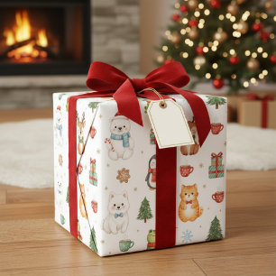 Launische Winterkreaturen Weihnachtspapier Geschenkpapier