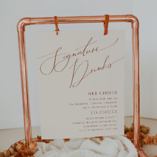 Launische Wüste   Beige Signature-Drinks-Schild Poster