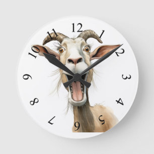 Launische Ziege Runde Wanduhr