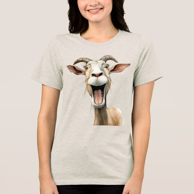 Launische Ziege Tri-Blend Shirt (Vorderseite)
