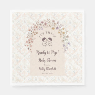 Launische Zwillinge Baby Shower Pastell Blumen LPM Serviette