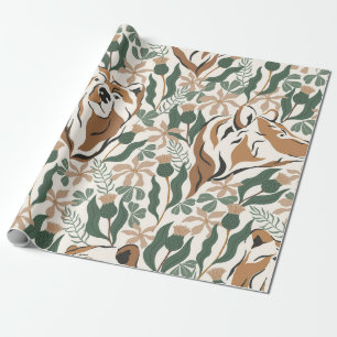 Launischer Bär und Distelblumen-Waldgarten Geschenkpapier