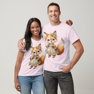 Launischer Cottagecore Floraler Pastell Fuchs T-Shirt