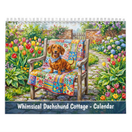 Launischer Dachshund-Cottage Kalender