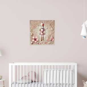 Launischer Eleganter Rosa und Gold Pastell Nusskna Poster
