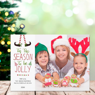 Launischer Elf WEIHNACHTSZEIT IST ÜBERALL Feiertagskarte