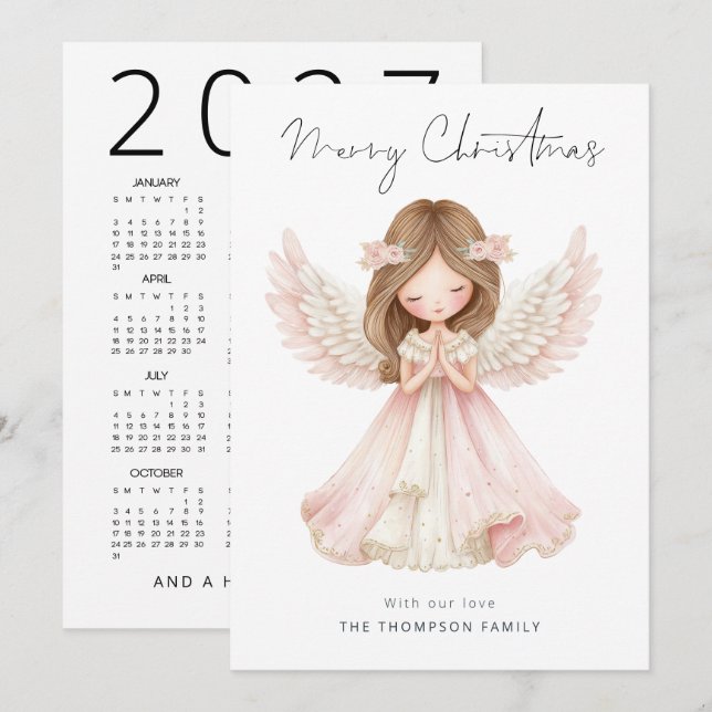 Launischer Engel 2027 Kalender Frohe Weihnachten  (Vorne/Hinten)
