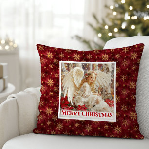 Launischer Engel Poinsettia Weihnachts-Kissen-Gesc Kissen