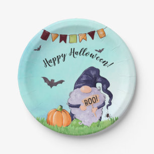 Launischer Gnom Frohes Halloween Pappteller