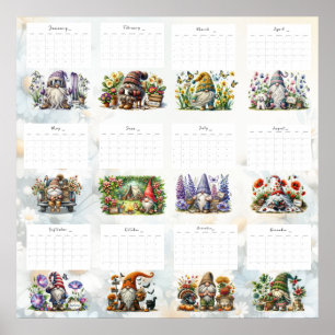Launischer Gnom-Kalender Poster