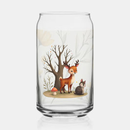 Launischer Hirsch & Igel bedrucktes Glas