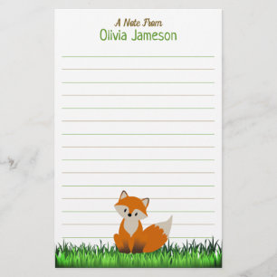 Launischer Kindername FOX Lined Schreibwaren Briefpapier