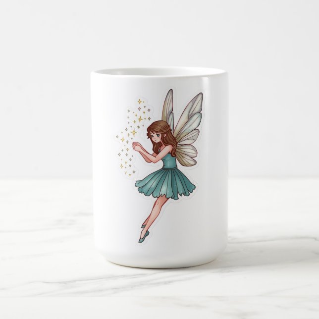 Launischer Magischer Feen-Aufkleber Kaffeetasse (Mittel)