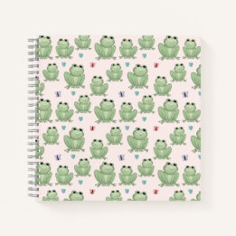 Launischer Rosa Wasserfarben-Frosch für Kinder Notizbuch
