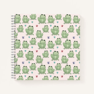 Launischer Rosa Wasserfarben-Frosch für Kinder Notizbuch