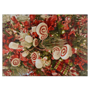 Launischer roter und weißer kandierter Weihnachtsb Schneidebrett
