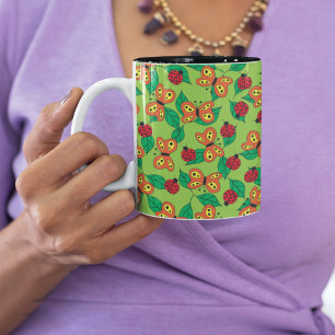 Launischer Schmetterlings- und Marienkäfergarten Zweifarbige Tasse