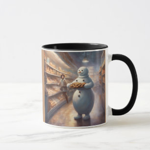 Launischer Schneemann verteilt Keksmuster Tasse