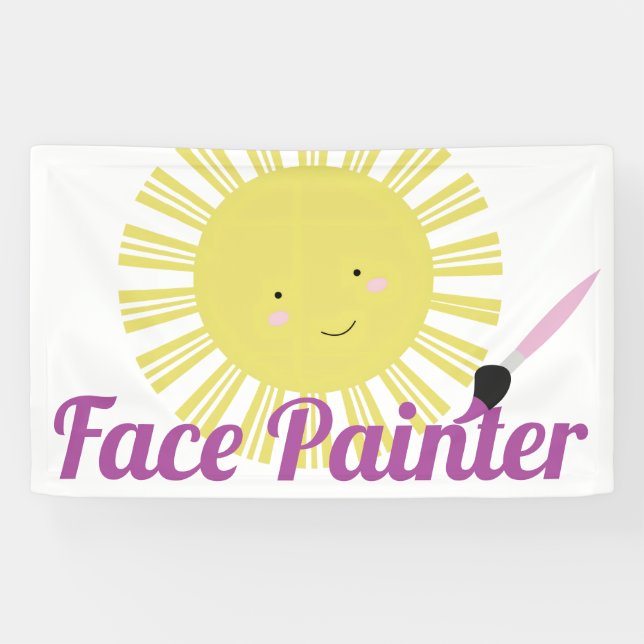 Launischer Sonnen-Gesichtsmaler Gesichtsmaler Küns Banner (Horizontal)