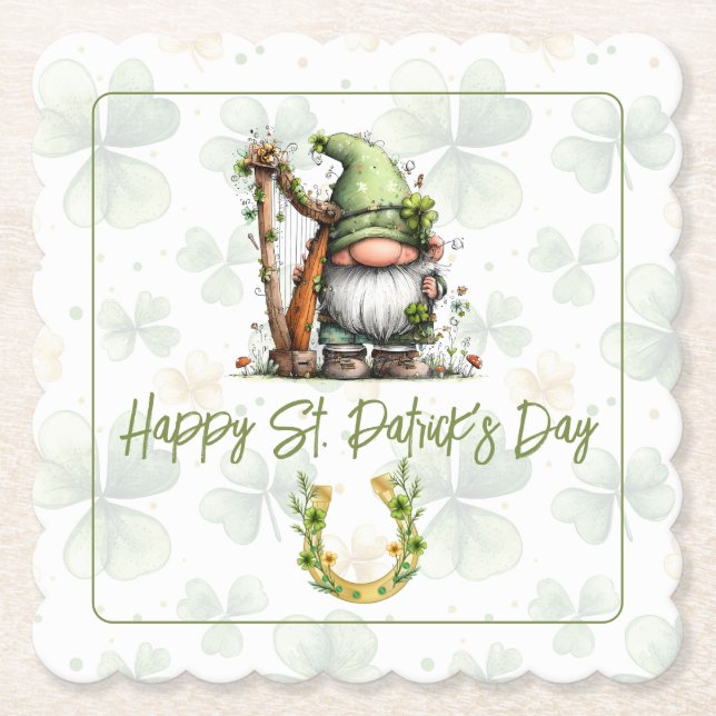 Launischer St. Patrick's Day Gnom  Untersetzer (Vorderseite)