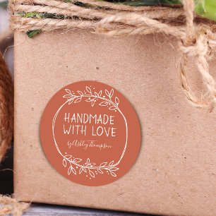 Launischer staubiger orangefarbener Handmade-Artik Runder Aufkleber