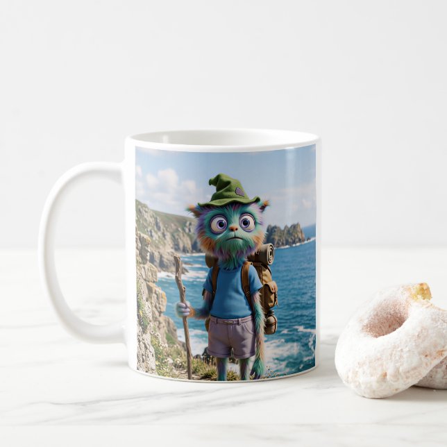 Launischer Süßer Fluffiger Wanderer Kaffeetasse (Mit Donut)