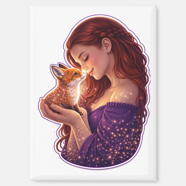 Launischer Wald Fuchs Magnet (Vorderseite)